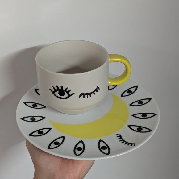 RARE IKEA Glödande Side Plate x Starbucks Winky eye combo lunch set - Picture 9 of 10